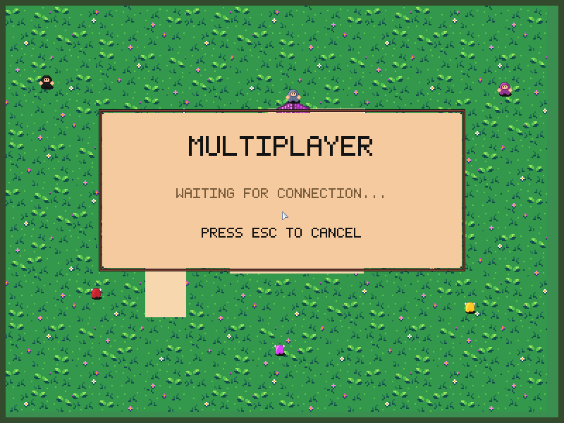 The serial multiplayer lobby waits for its paired player.