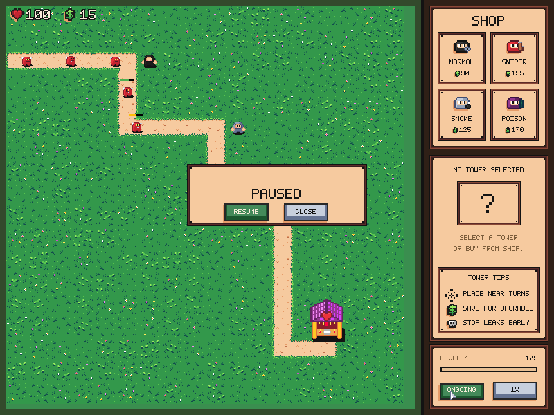 The pause menu keeps the battlefield visible.