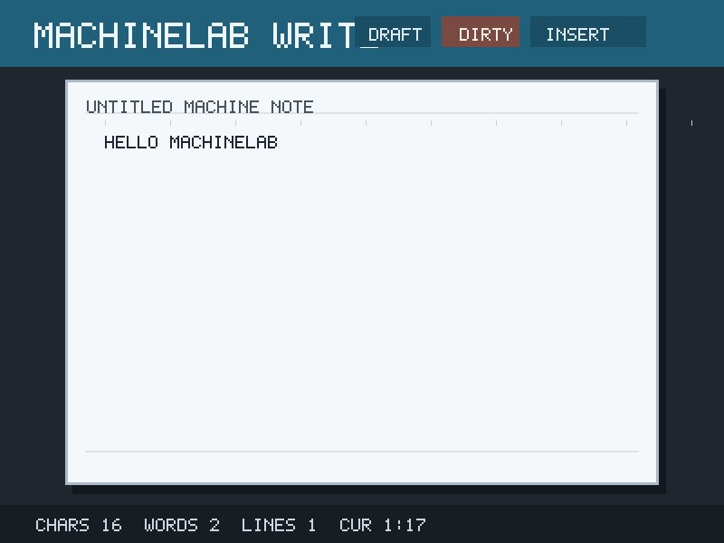 Machine Lab word processor example